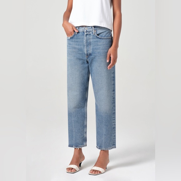 Agolde 90’s Crop Mid Rise Straight in Hooked - Picture 3 of 11